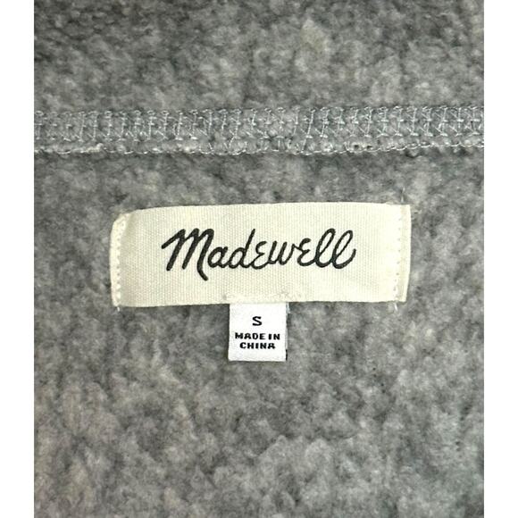 MADEWELL Polartec Thermal Pro Pullover Fleece Hoodie Sherpa Half Zip Cozy Gray - Picture 11 of 15